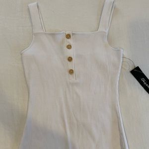 Square top ribbed dress